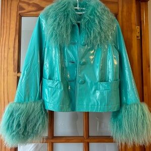 Saks Potts Turqoiuse fur jacket